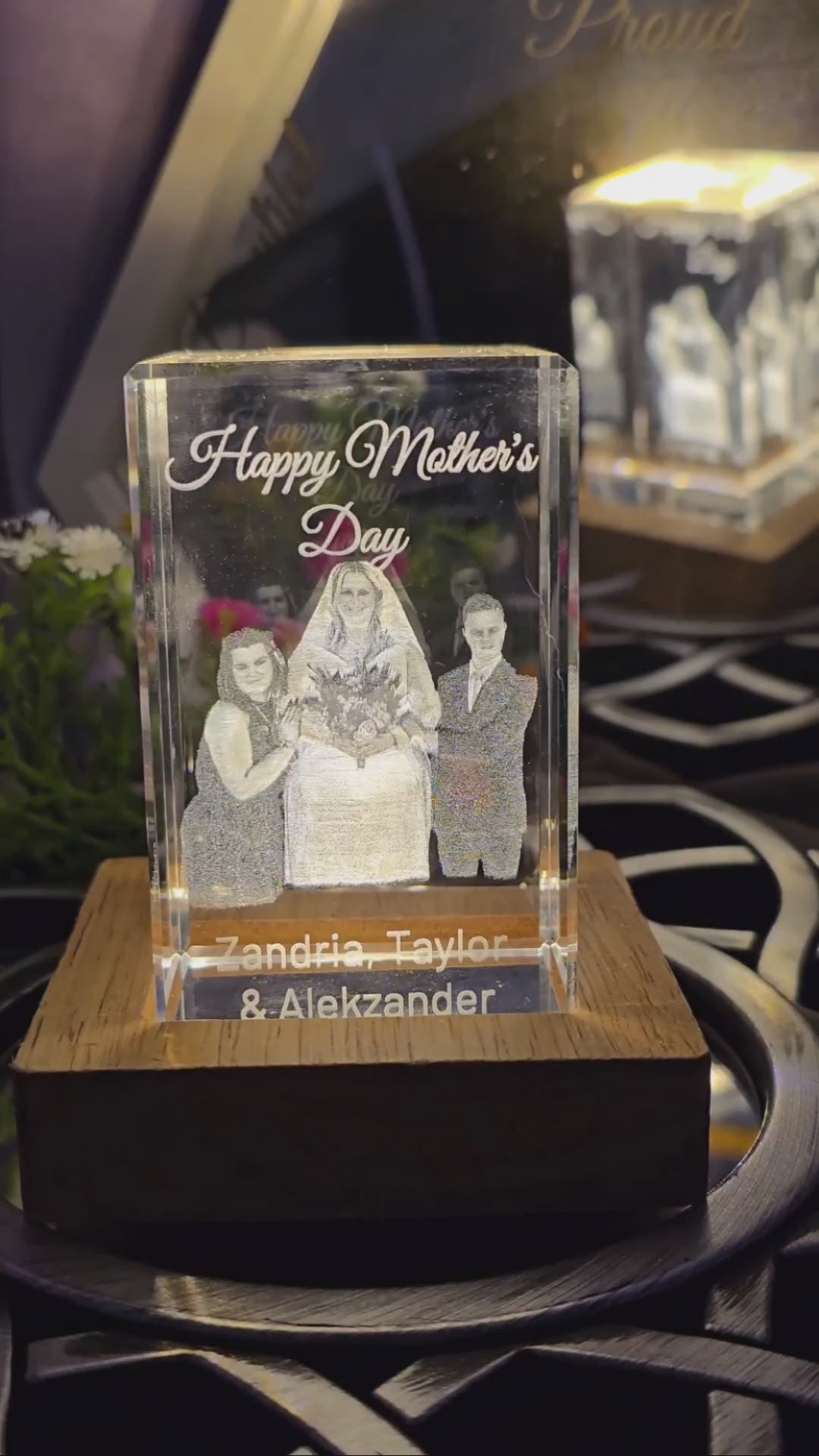 Captured in Glass – Custom 3D Engraved Memory Cube