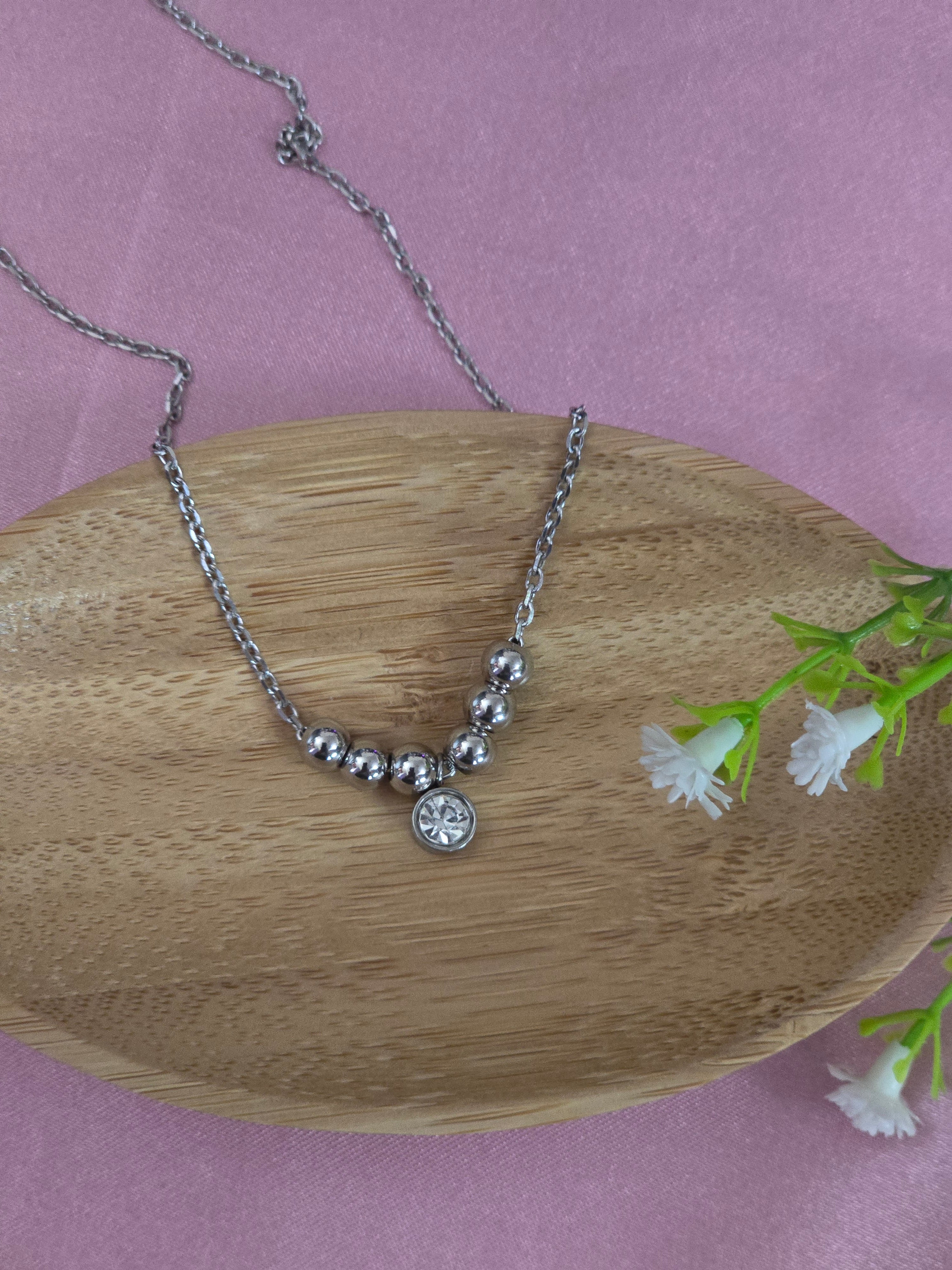 Minimalist Stainless Steel Birthstone Necklace