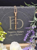 Stainless Steel Rose Gold Vertical Urn Necklace