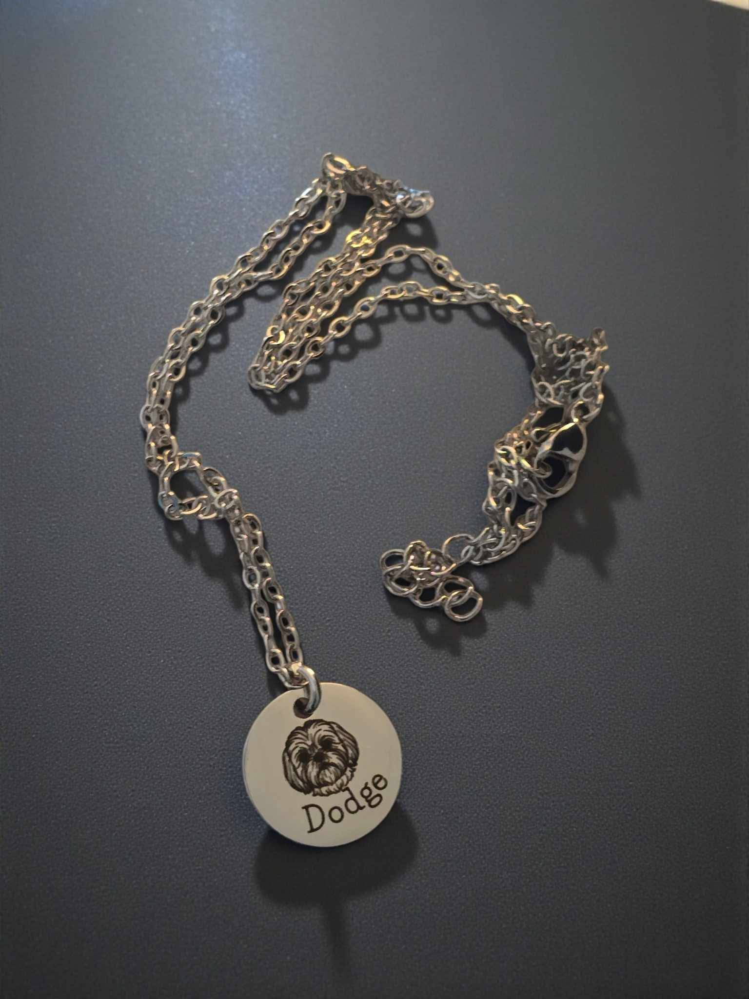 🐾 Custom Pet Line Art Necklace – Keep Them Close 🐾