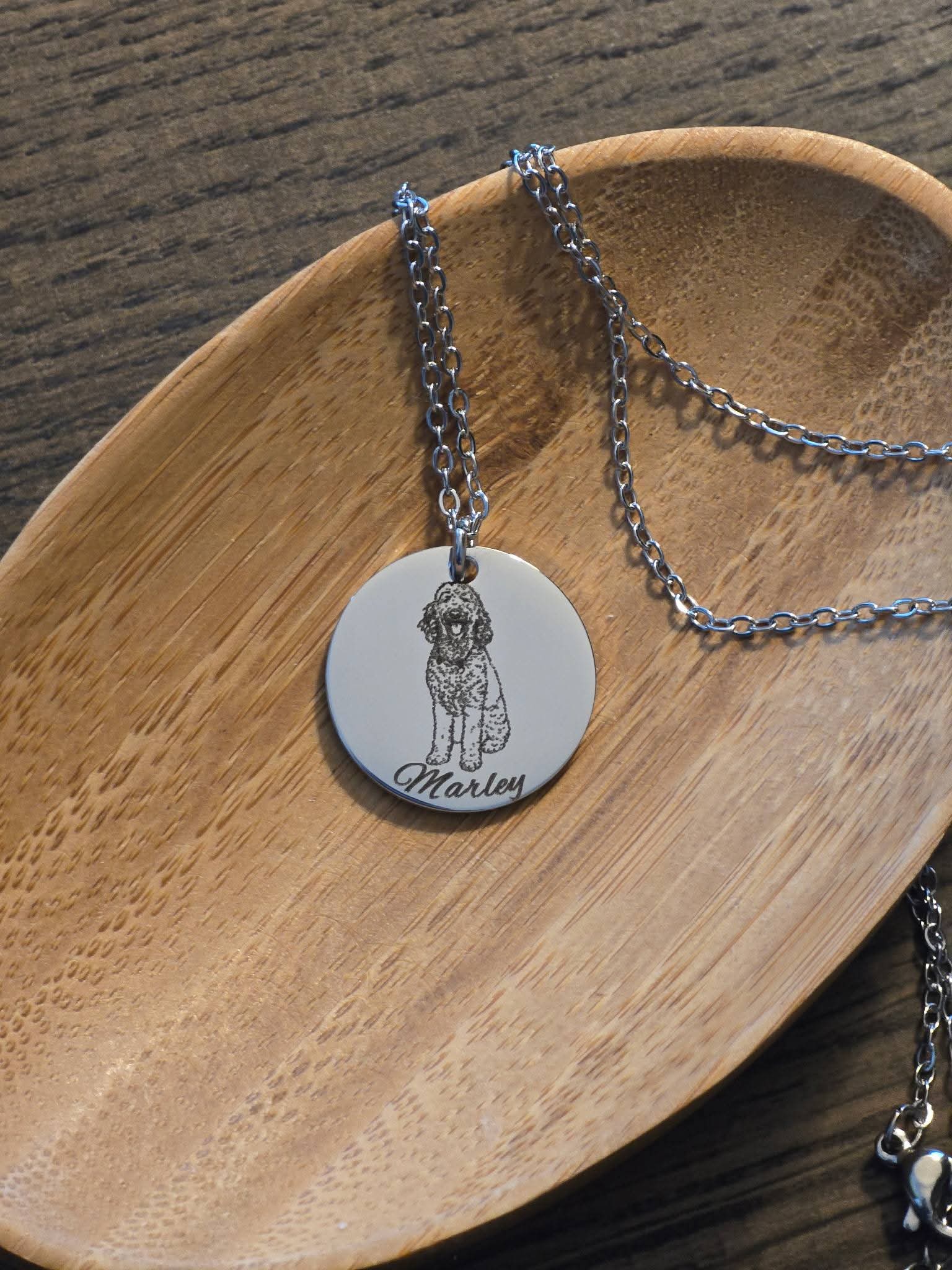 🐾 Custom Pet Line Art Necklace – Keep Them Close 🐾