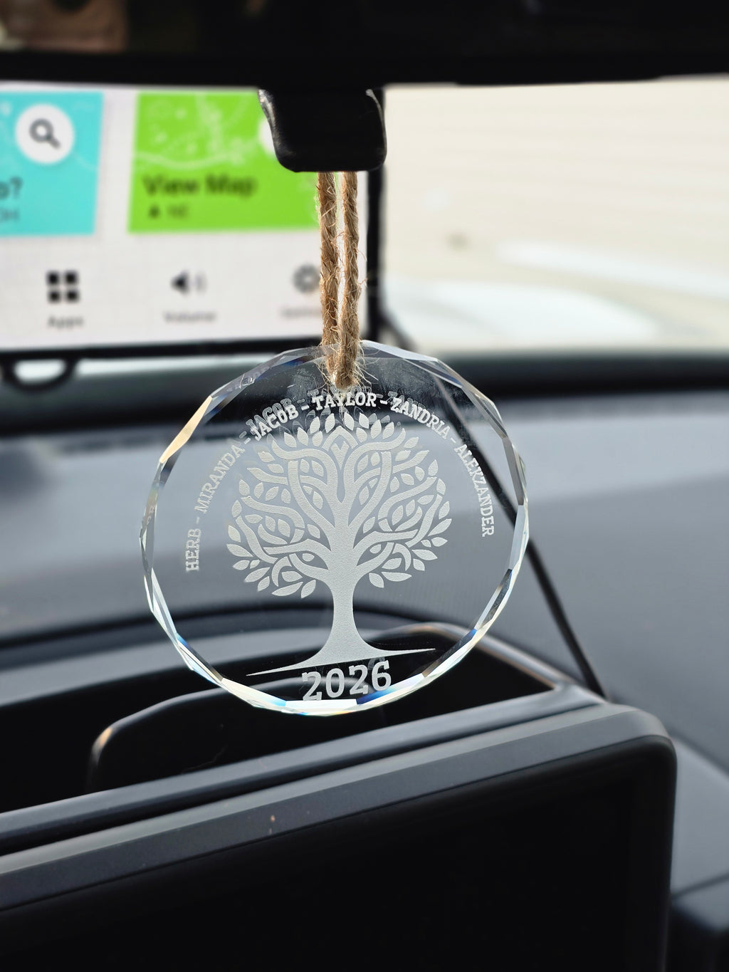 Family Tree Engraved Glass ornament